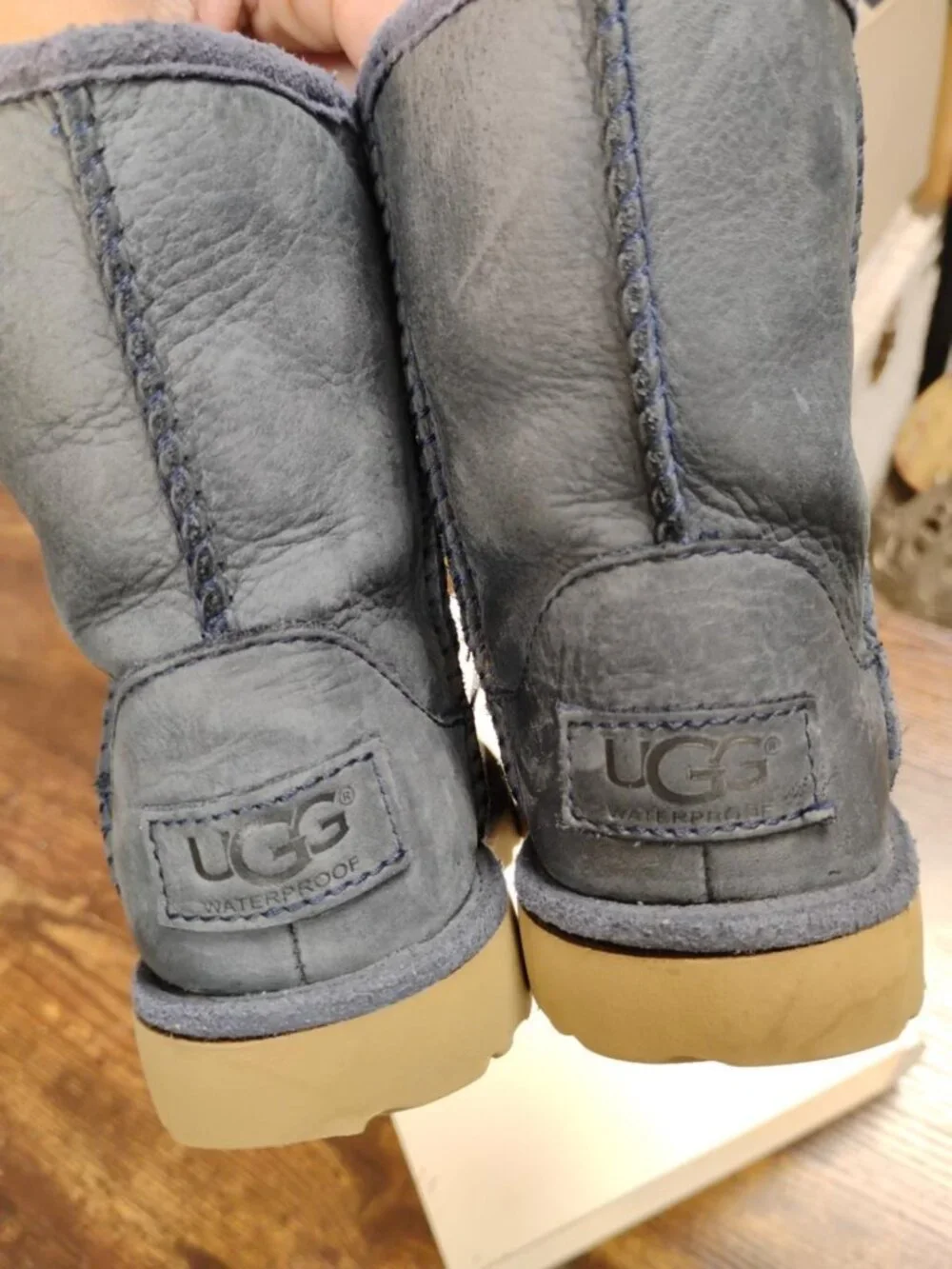 UGG Classic Short II Waterproof Slate Blue Toddler Boots Size 8 EU 25